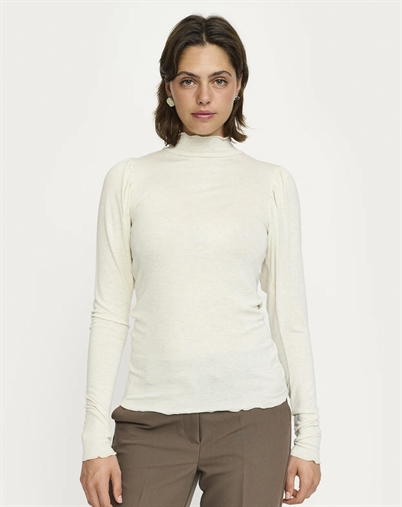 Soft Rebels - SRRoman Frill Langærmet Trøje - Arctic Wolf Melange